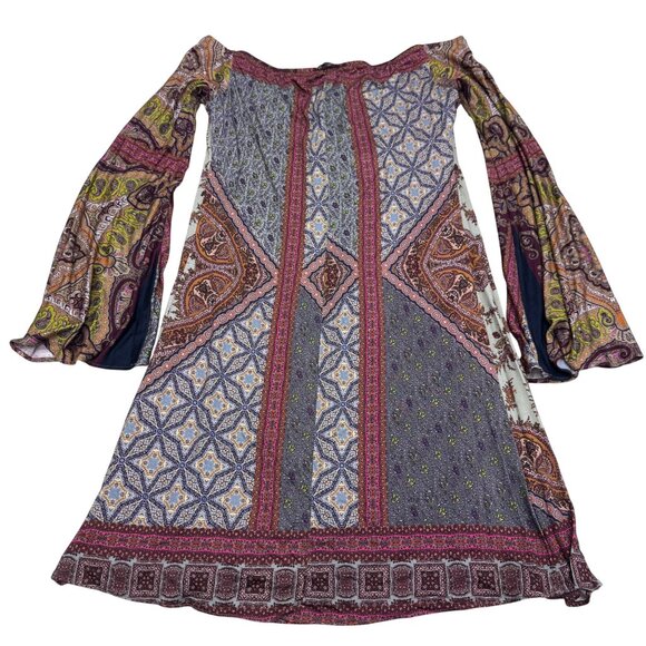 Sky Women's Paisley Print Bohemian Style LS Top Made In USA, Size S NWT - Picture 2 of 7